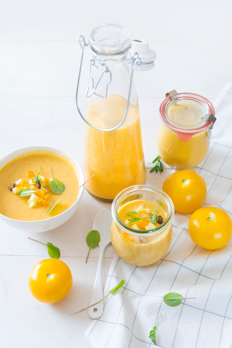 Gaspacho de tomates jaunes ©‎Fraise & Basilic