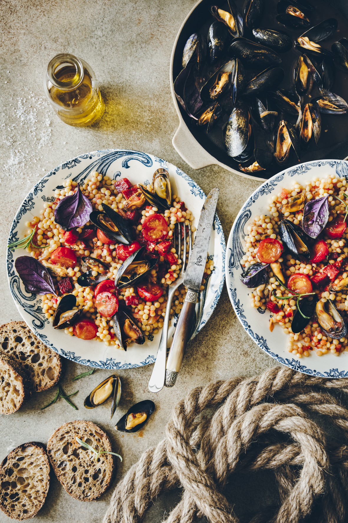 Pâtes aux moules et chorizo  Une recette qui sent l'été